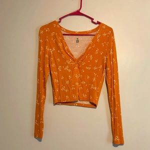pacsun orange long sleeve top (small)